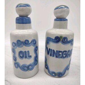 M. A. Hadley Vintage American Pottery Oil & Vinegar Set Farmhouse Country Chic